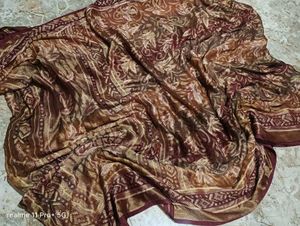 Vintage Brown &amp; Gold Saree