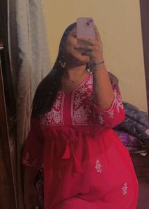 Pink Embroidered Kurta