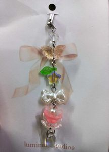 🌺🦋 Peach Flower Phone Charm with Star &amp; Bow ⭐🎀✨