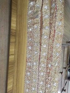 7 Meter Golden Colour Saree Lace