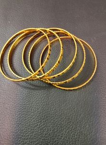 Gold Plated Bangles Set Of 5 (2/4) - 5pcs