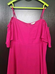 Pink Cold Shoulder Maxi Dress