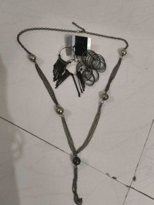 Set Of 3 Matalic And Metal Earrings
