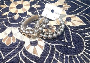 Silver Beaded Hoop Earrings