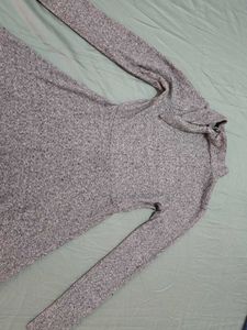 ZARA Grey Knit Midi Dress