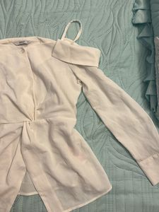 ONLY White Off Shoulder Shirt Top Fancy