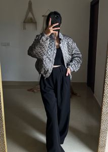 METALLIC SILVER QUILTED BOMBER JACKET