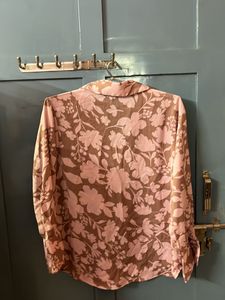 WestSide Partywear Blouse Shirt Brown And Pink