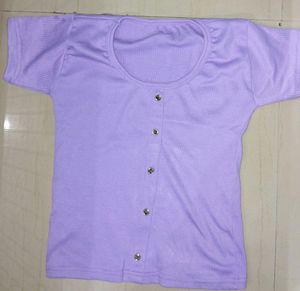 Half Top Button Lavender