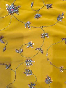 Vintage Mustard Heavy Work Saree