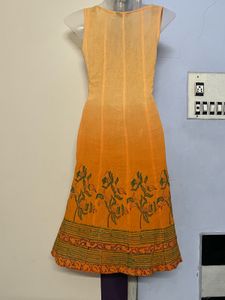 Orange Floral Embroidered Dress