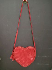 Red Heart Shaped Sling Bag