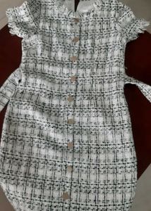 Tweed Button-Up Dress - from AJIO