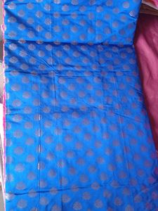 Blue And Pink Banarasi Saaree