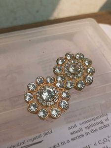 Sparkling Rhinestone Button Earrings piece