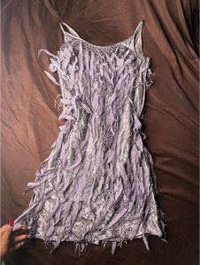 disco night 🪩 party silver mini dress