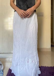 White Embroidered Maxi Skirt