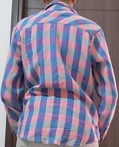 Peach &amp; Purple Checked Shirt