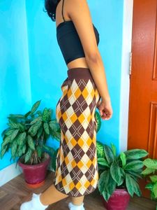 Argyle Printed Winter Skirt