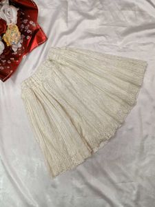 Cream Crocheted/Knitted Mini Skirt🤍