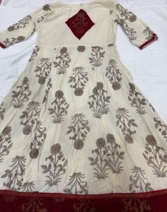 Printed Anarkali Kurti with Tassel