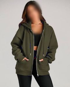 Olive Green Zip-Up Hoodie
