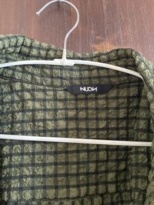 Nuon Green Scrunched Shirt