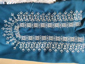 Embroidery Blue Kurta Plazzo Set