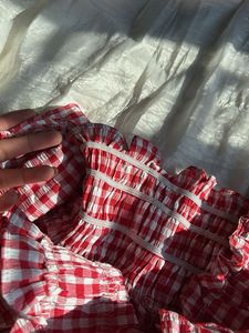 Red Gingham Crop Top