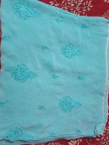 Aqua Embroidered Saree