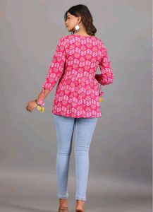 Pink Printed Top ethnic