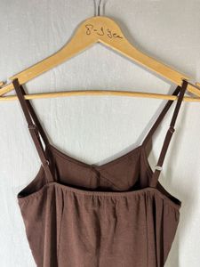 Brown Midi Slip Dress