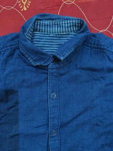 Double sided, 2-in-1 cotton denim like shirt