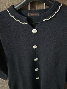 Black Button-Down Cardigan