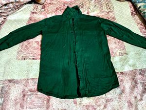 Elegant Forest Green Cotton Shirt | Unisex