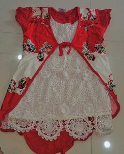 Cute Girls Red &amp; White Top