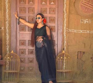 Net Saree With Padded Blouse