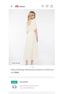 Adrene Puff Sleeves A Line Dress