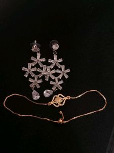 Ad Earings With Anti Tarnish Bracelet