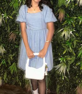 Cute Denim Puff Sleeve Dress