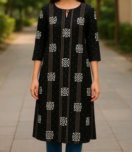 Beautiful Black Batik Kurti ( Size...M-L-Xl)