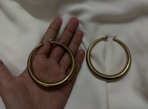 Bold Hoop Earrings (Gold Colour)