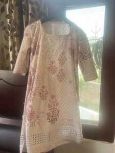 Chikan And Mirror Work Festive Kurti