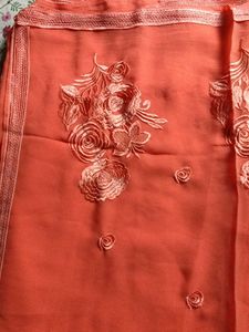 With Blouse Embroidered Saree