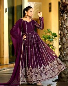 New/Unused All Over Embroidered Gown With Dupatta