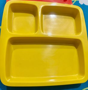 Colourful Melamine 3 compartment Plates