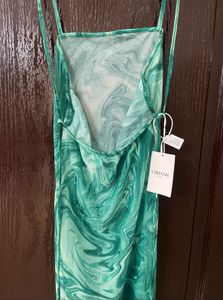 Green Swirl Slip Dress