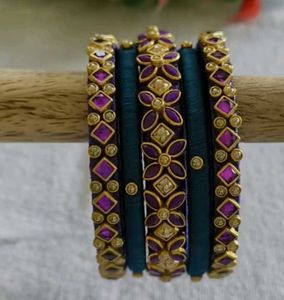 beautiful Silk Thread Bangles Set