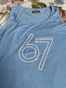 Kappa Women Blue Graphic Tank Top