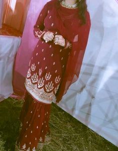 Garara Dress Maroon